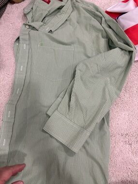 Izod Light Green Mini-Check Button Shirt